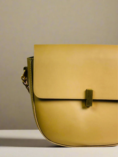 Tan Minimalist Rounded Crossbody Bag