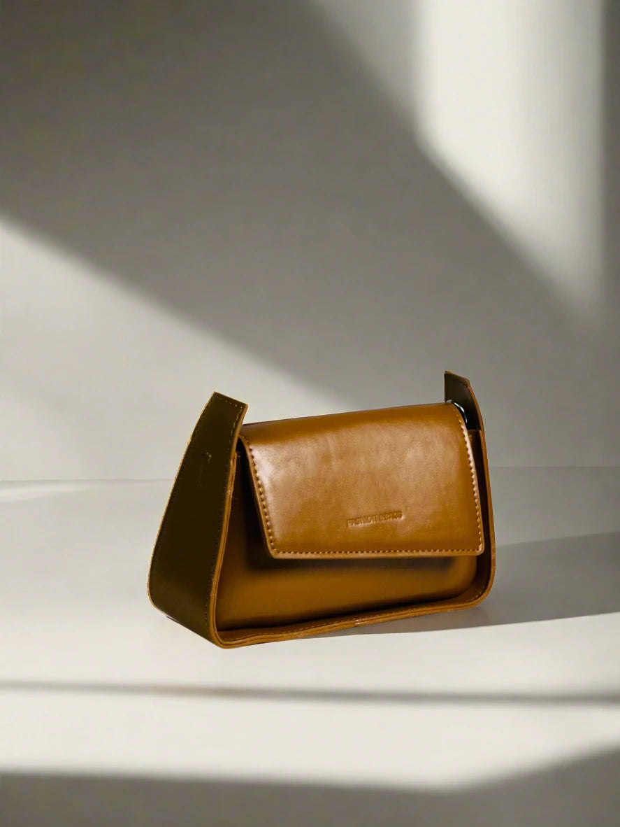 Brown Compact Envelope Shoulder Bag