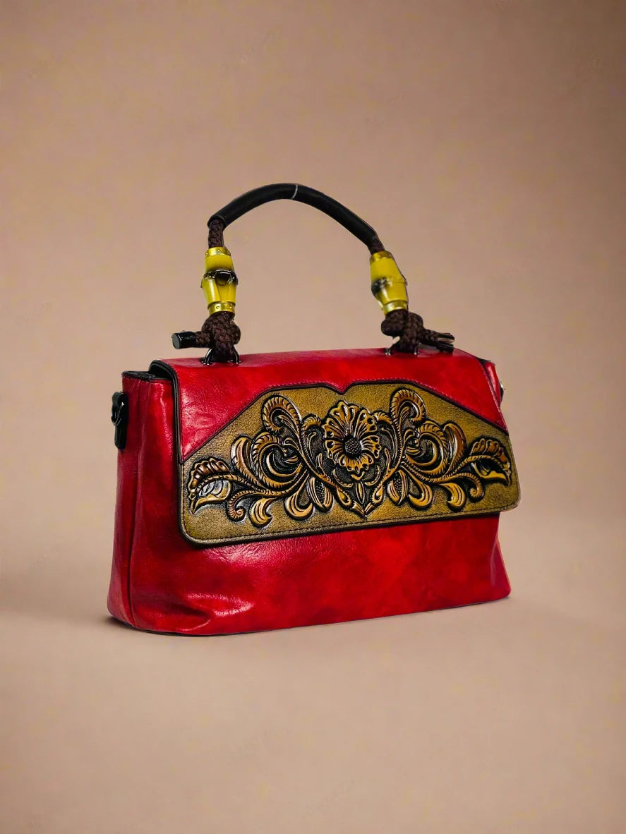 Crimson Bloom Satchel