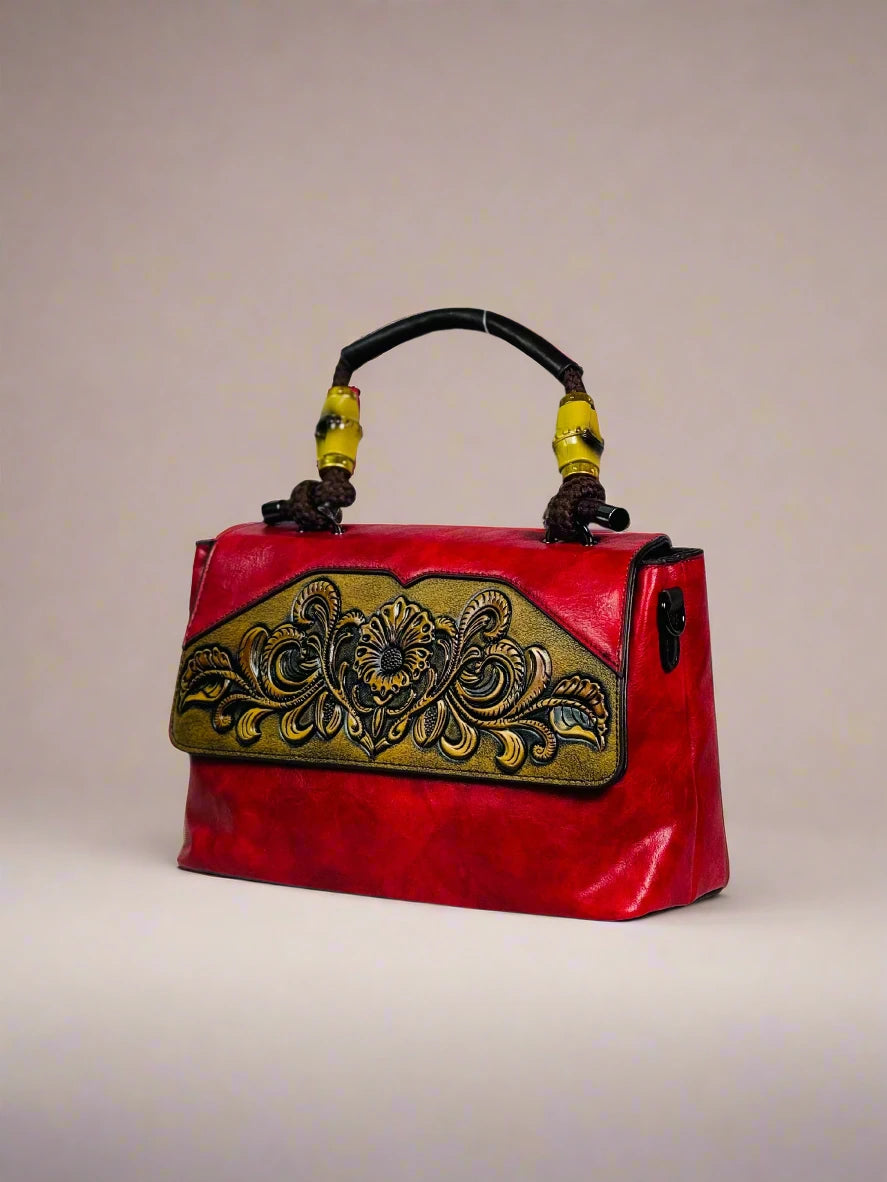 Crimson Bloom Satchel