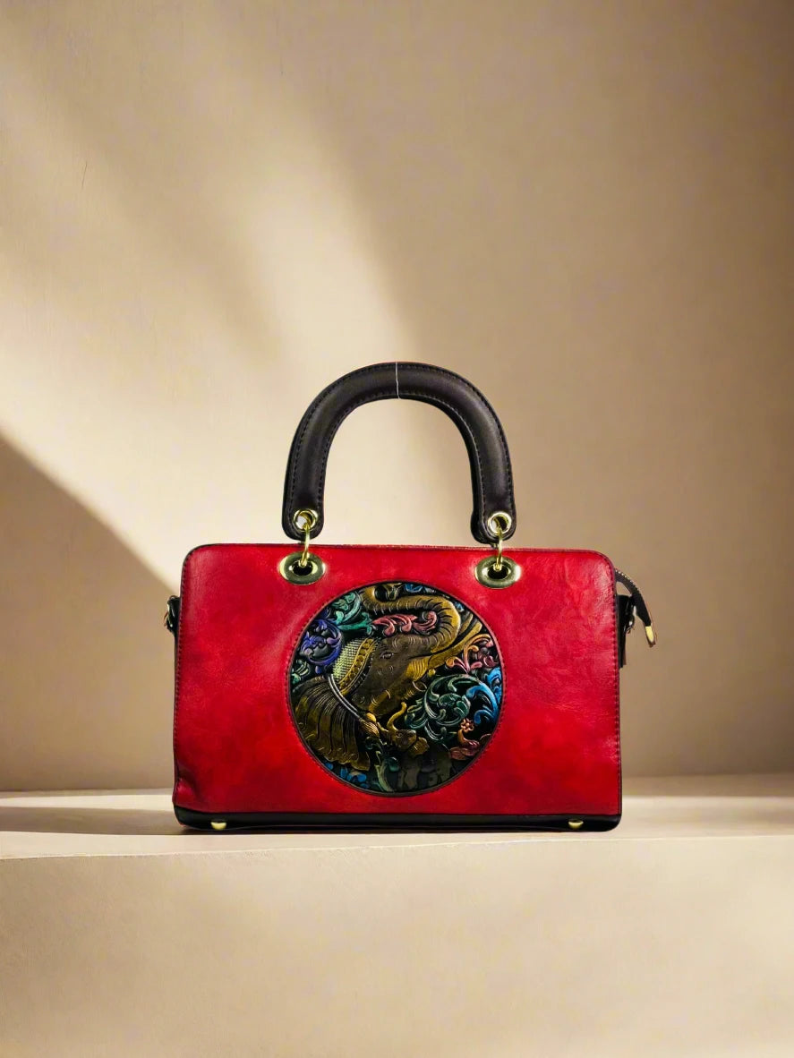 Scarlet Medallion Handbag