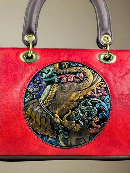 Scarlet Medallion Handbag