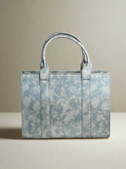 Azure Blossom Tote