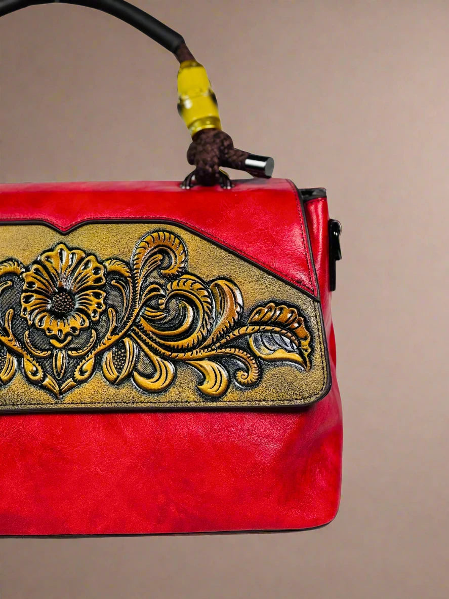 Crimson Bloom Satchel