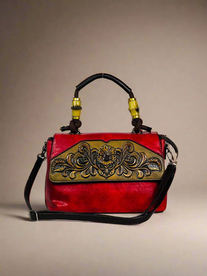 Crimson Bloom Satchel