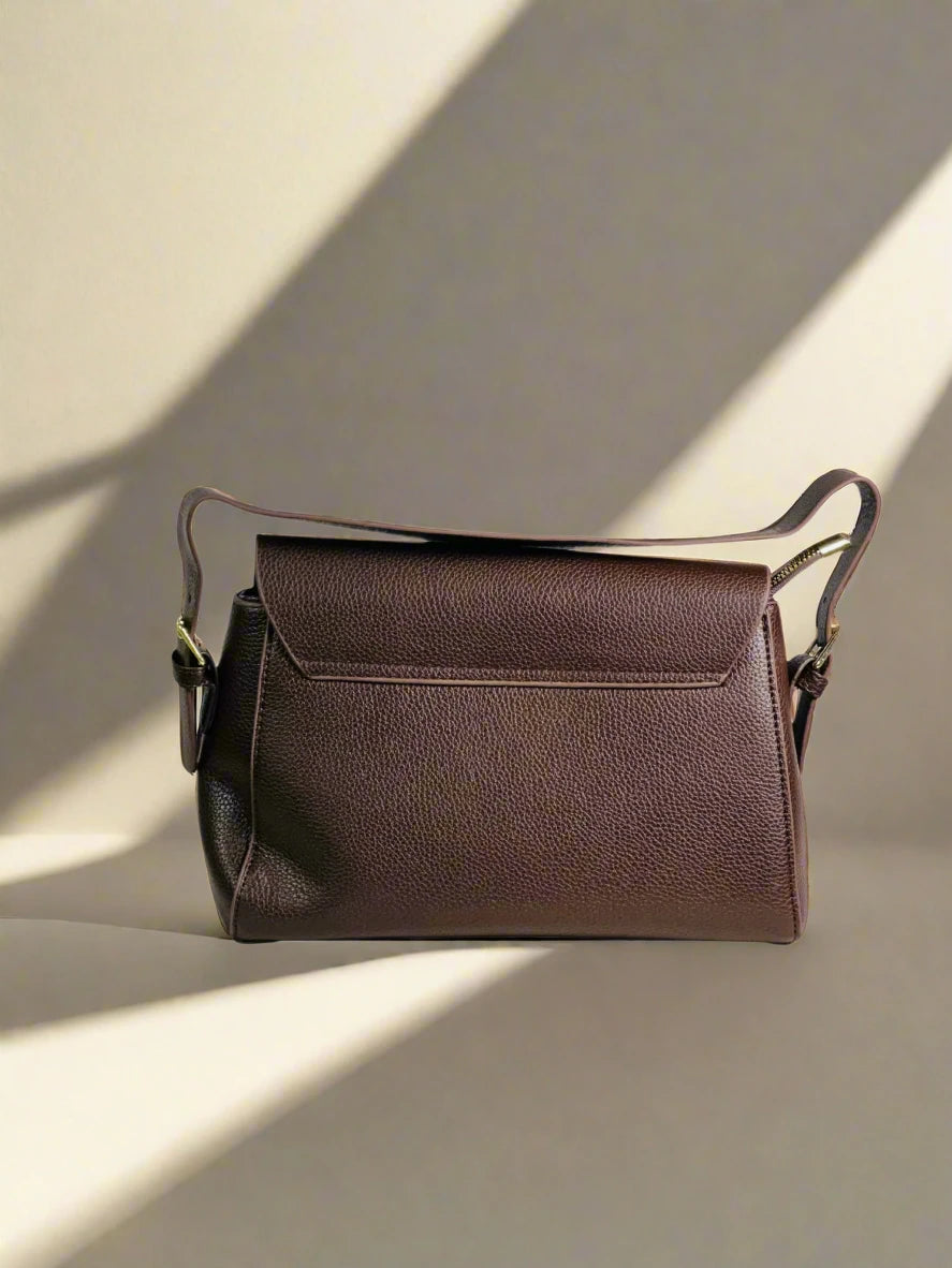 Plum Buckle Flap Shoulder Bag