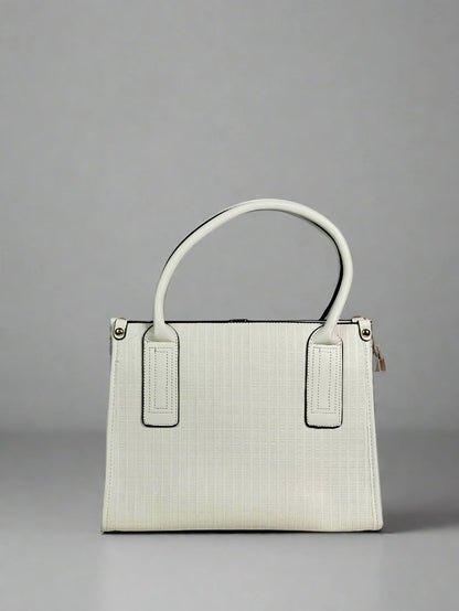 White Double Handle Structured Tote